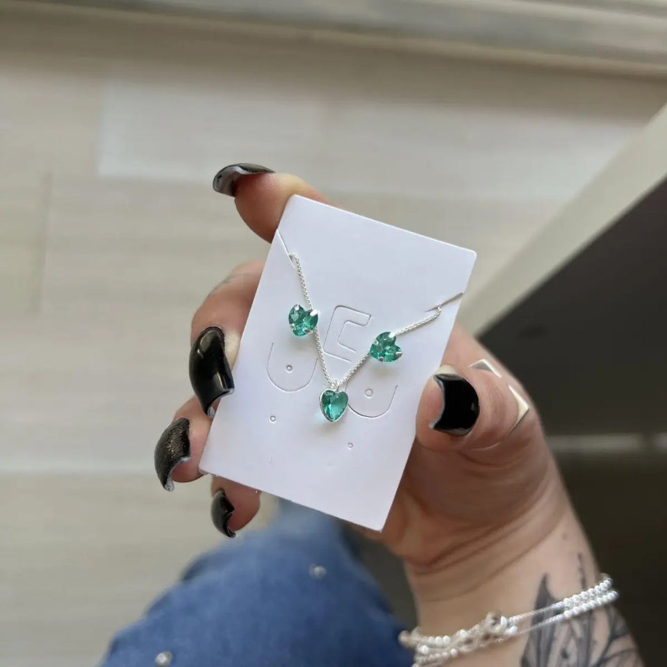 Conjunto Ponto De Luz Coração em Prata