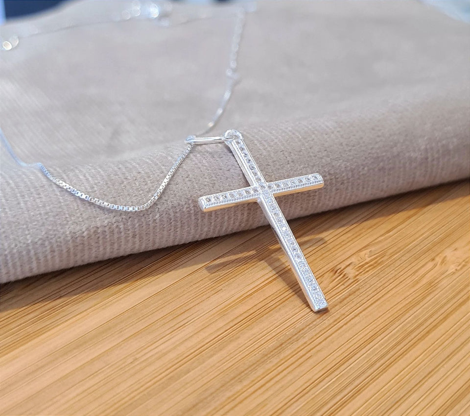 Colar Pingente Cruz V15 45CM
